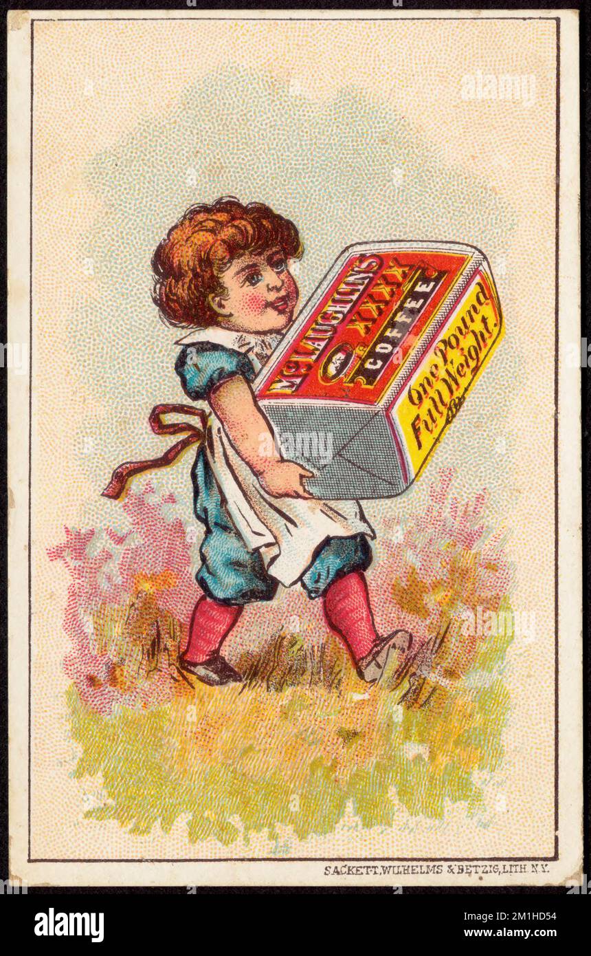 Caffè XXXX di McLaughlin, ragazze, caffè, carte commerciali americane del 19th° secolo Foto Stock