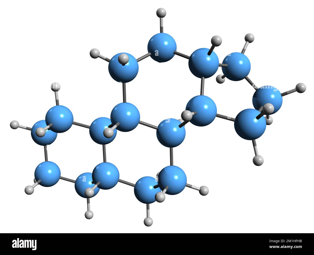 3D immagine della formula scheletrica del gonano - struttura chimica molecolare del ciclopentanperidrofenantrene isolato su sfondo bianco Foto Stock