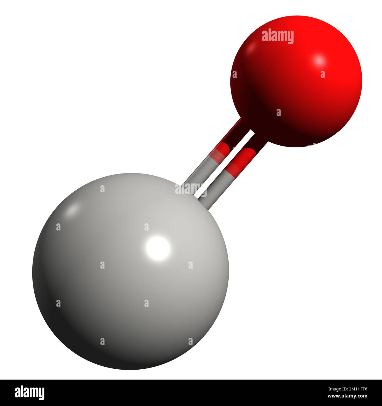 3D immagine della formula scheletrica dell'ossido di zinco - struttura chimica molecolare della calamina isolata su sfondo bianco Foto Stock