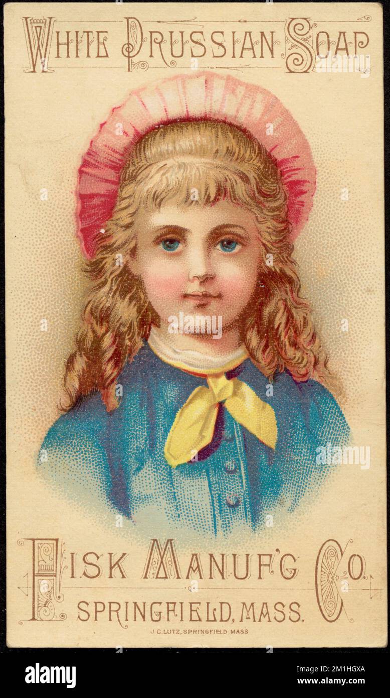 Sapone prussiano bianco, Ragazze, Saps, carte commerciali americane del 19th° secolo Foto Stock