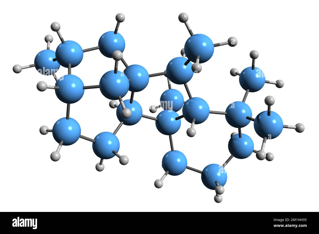 3D immagine della formula scheletrica di ent-gibberelina - struttura chimica molecolare del regolatore della crescita delle piante isolato su sfondo bianco Foto Stock