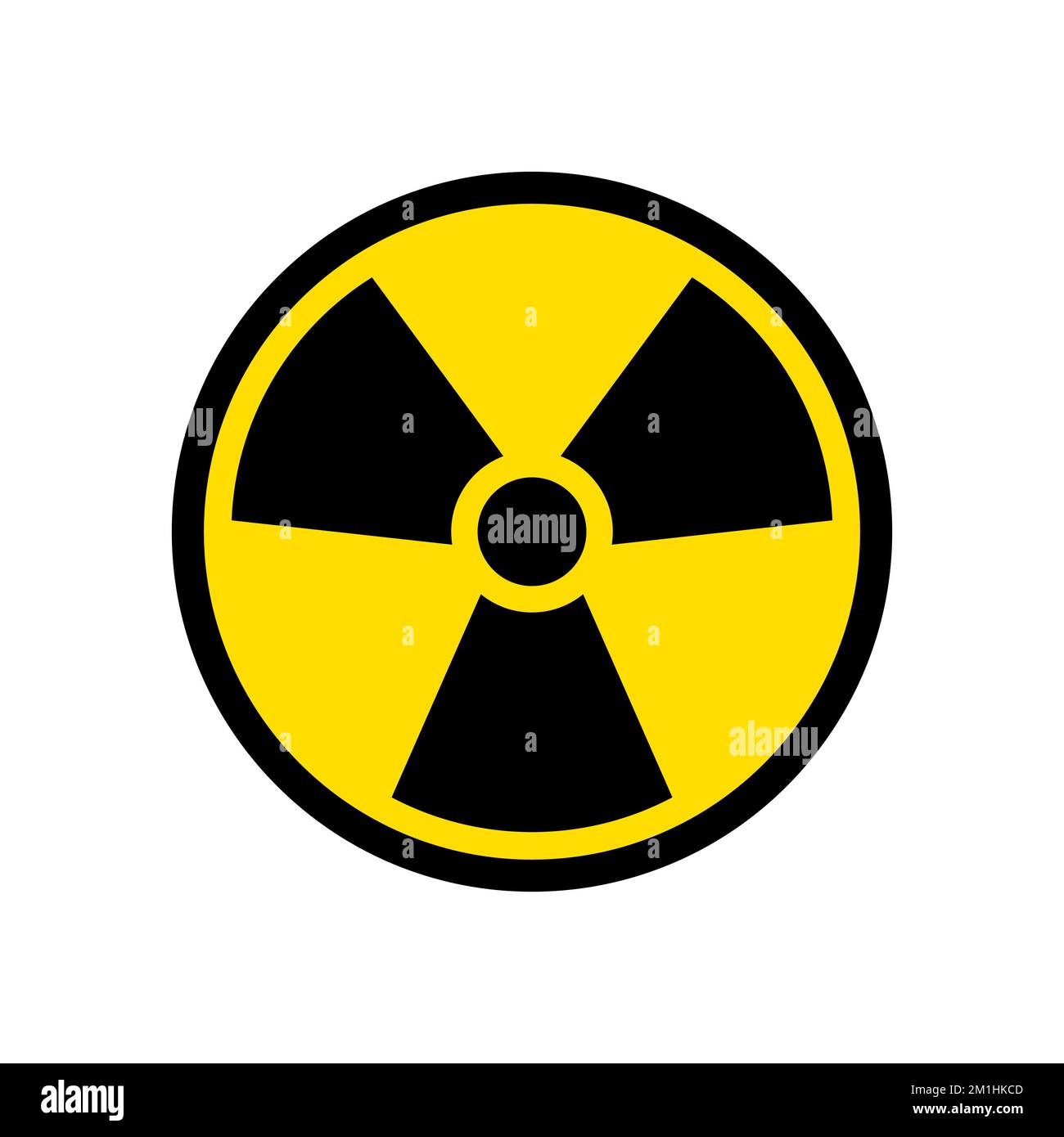 Icona radioattiva simbolo nucleare. Rischio di radiazioni nel reattore di uranio. Progettazione di segnali di pericolo tossici radioattivi Illustrazione Vettoriale