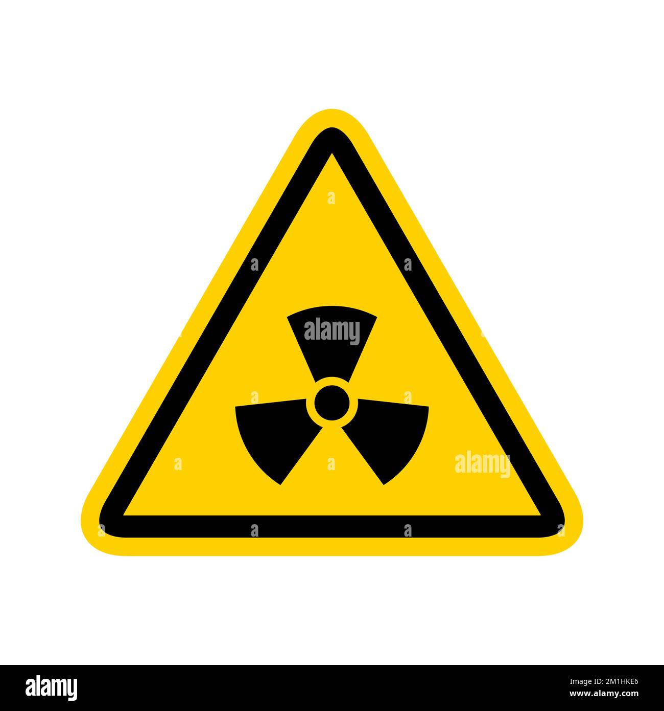 Icona radioattiva simbolo nucleare. Rischio di radiazioni nel reattore di uranio. Progettazione di segnali di pericolo tossici radioattivi Illustrazione Vettoriale