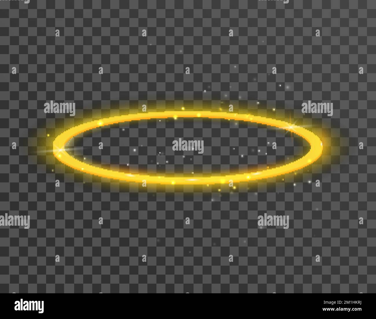 Angelo Halo ring saint aureole icona. L'angelo dell'anello santo Halo isolò l'elemento realistico del cerchio d'oro di nimbus Illustrazione Vettoriale