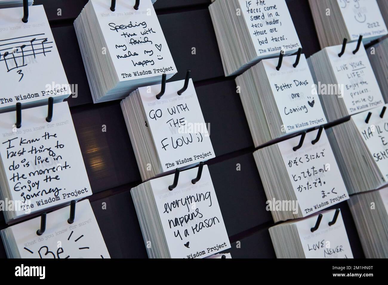 Vai con le note manoscritte del flusso di filosofia sulla parete Foto Stock