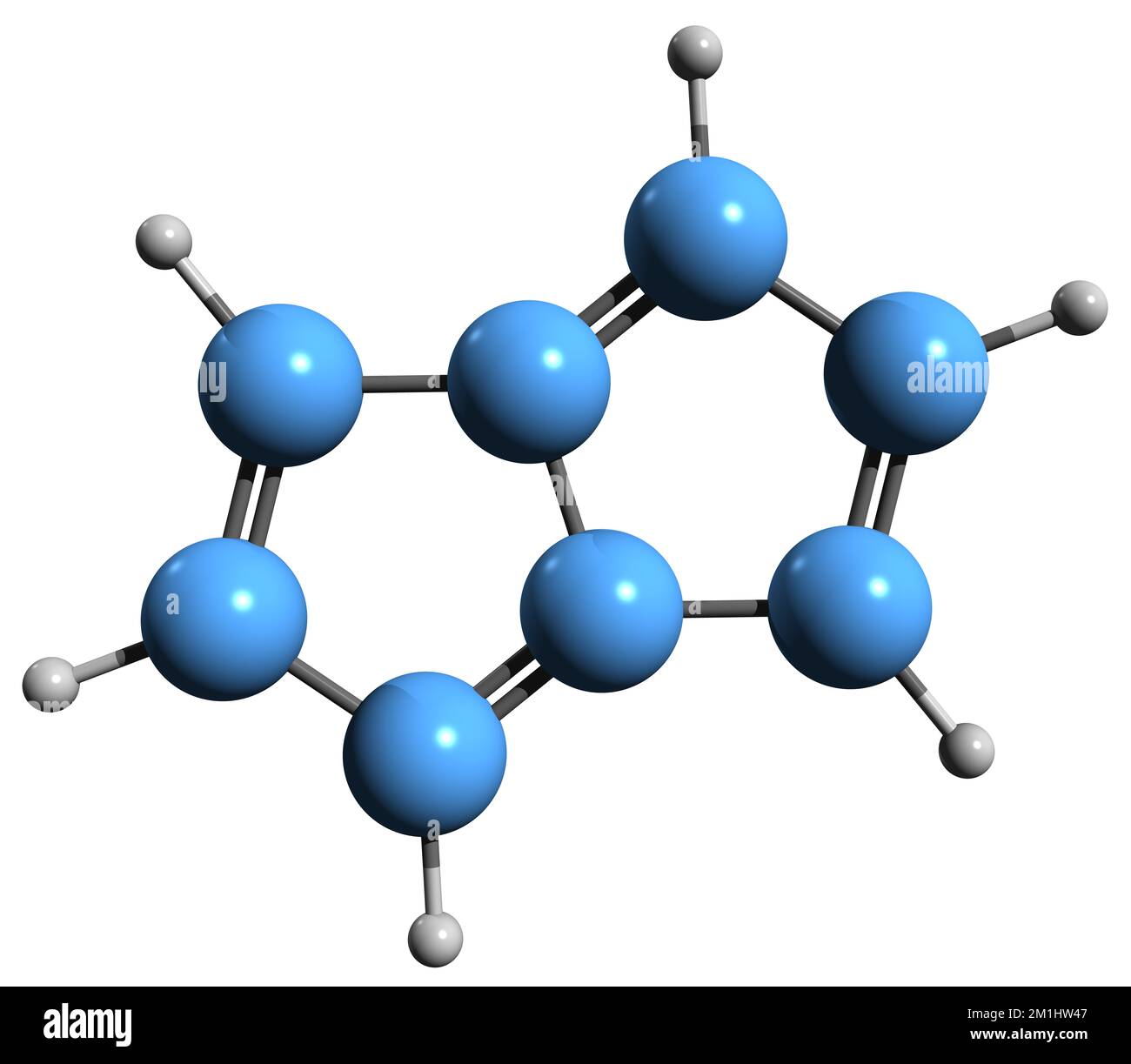3D immagine di pentalene formula scheletrica - struttura chimica molecolare del bicicloottatetraene isolato su sfondo bianco Foto Stock