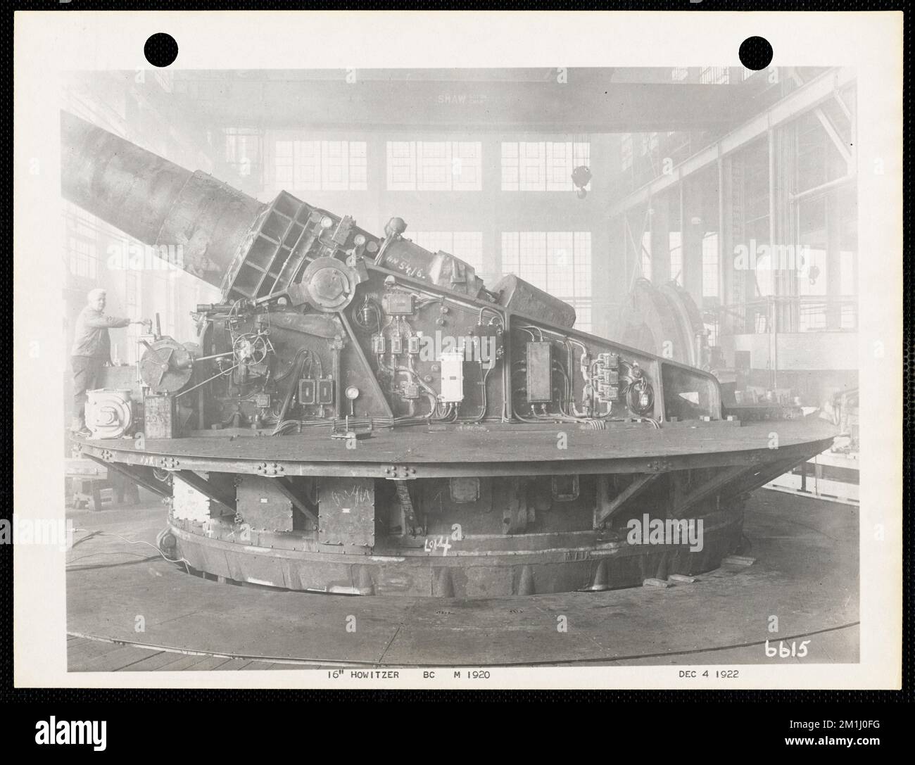 16' Howitzer BC M 1920 , Armorie, Ordnance Industry, Arms & Arms, OWITZER, Watertown, Arsenal Mass.. Record degli Stati Uniti Esercito operativo Foto Stock