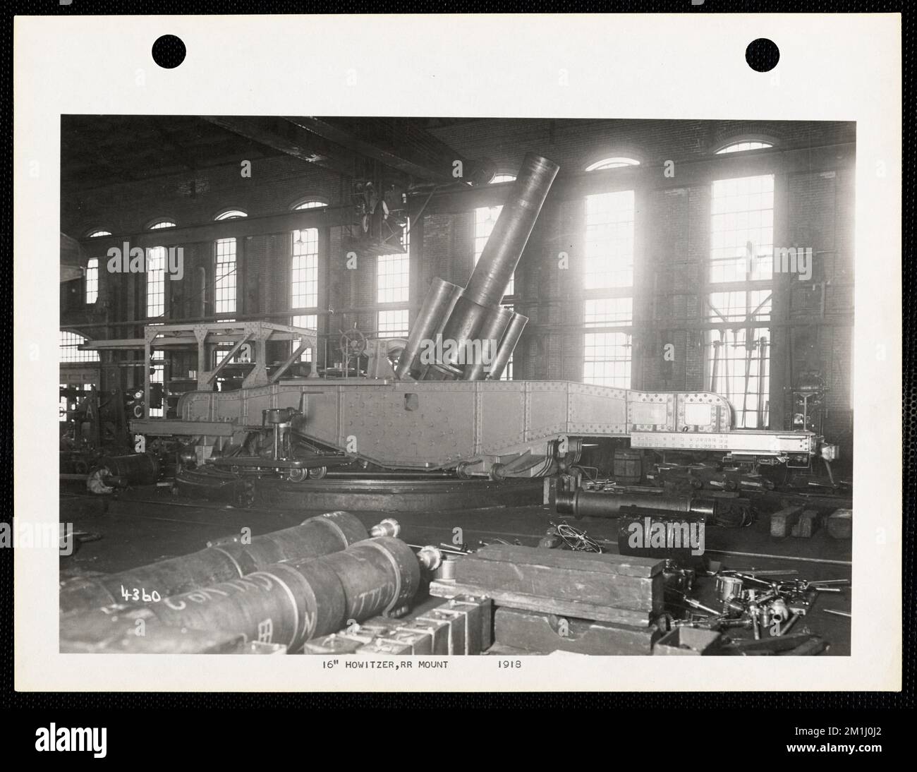 16' Howitzer, RR mount, industria dell'Ordnance, obici, Watertown Arsenal Mass.. Record degli Stati Uniti Esercito operativo Foto Stock