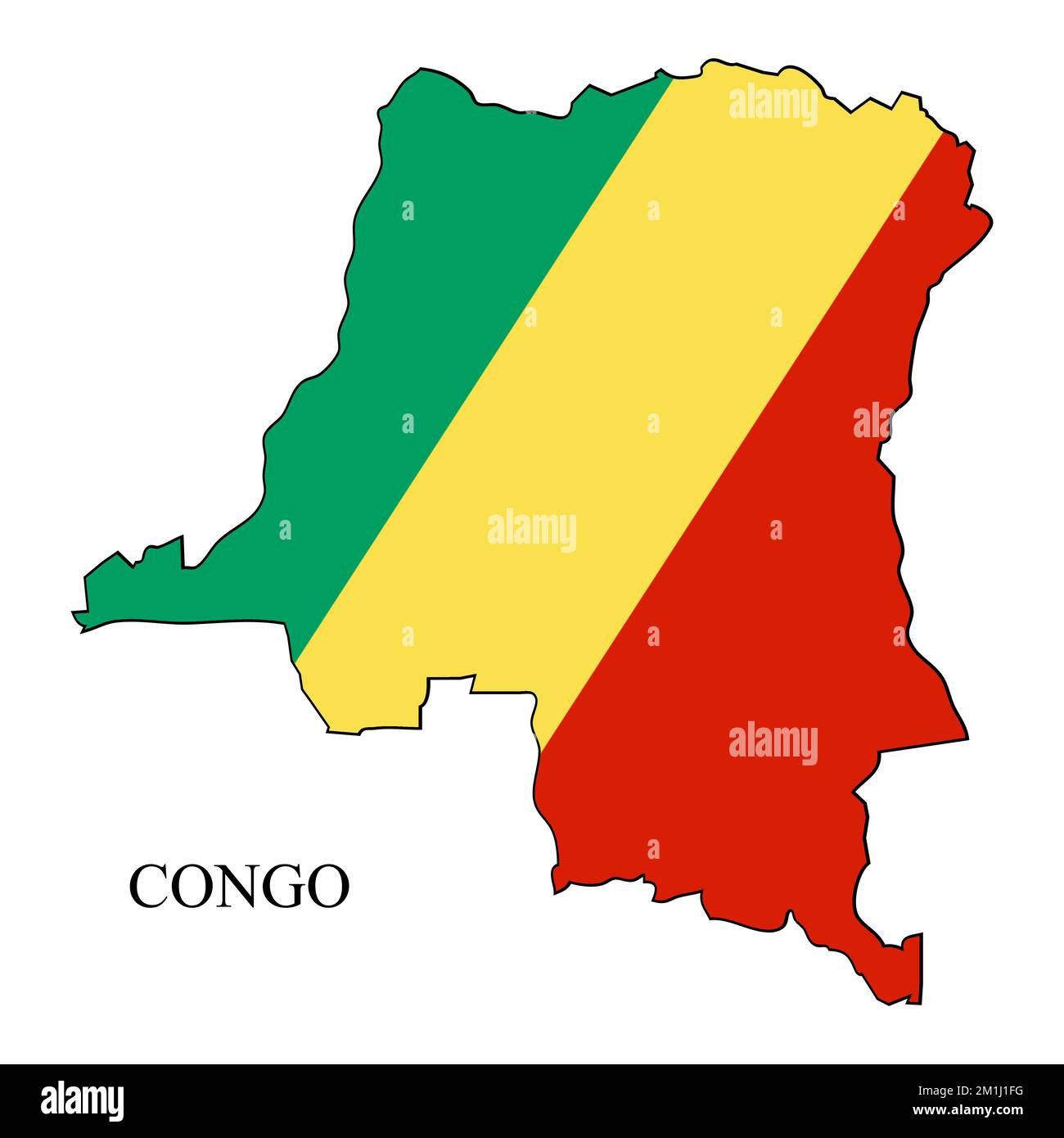 Illustrazione del vettore cartografico della Repubblica del Congo. Economia globale. Paese famoso. Africa centrale. Africa. Illustrazione Vettoriale