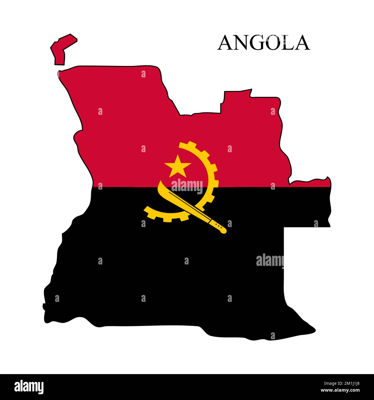 Illustrazione del vettore della mappa angolana. Economia globale. Paese famoso. Africa centrale. Africa. Illustrazione Vettoriale