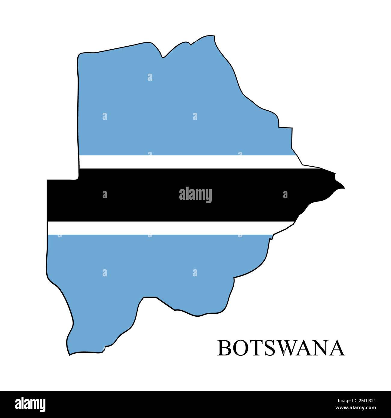 Illustrazione del vettore della mappa Botswana. Economia globale. Paese famoso. Africa Meridionale. Africa. Illustrazione Vettoriale