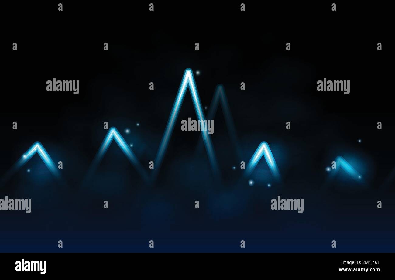 Wave Heart Beat Neon Lights Smoke Mist Technology background Illustrazione Vettoriale