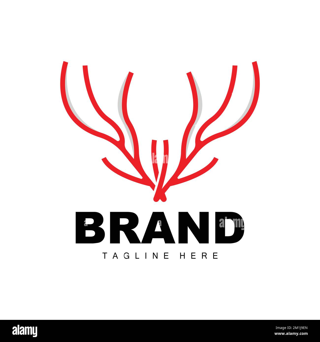 Deer Antler Logo, Antler icona Illustrazione, Natale Santa Animal Vector, Brand Design Illustrazione Vettoriale