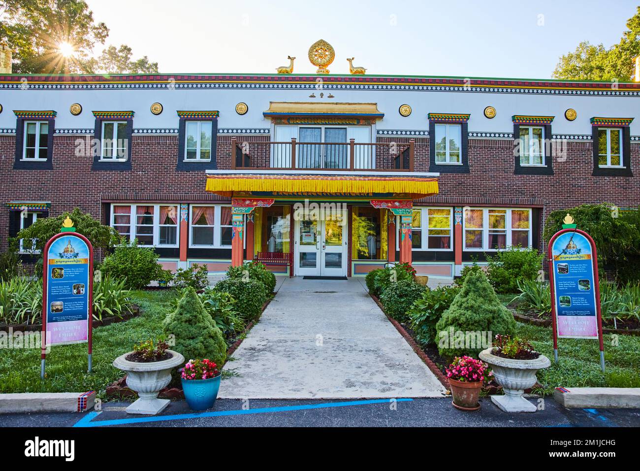 Centro Culturale Buddista Tibetano Mongoliano a Bloomington, Indiana Foto Stock