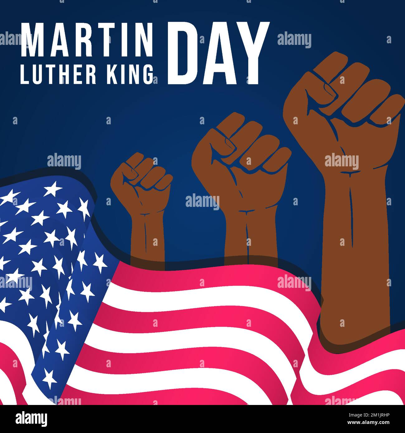 design piatto martin luther king day. Design MLK Day Flat con illustrazione a mano. Design vettoriale Illustrazione Vettoriale