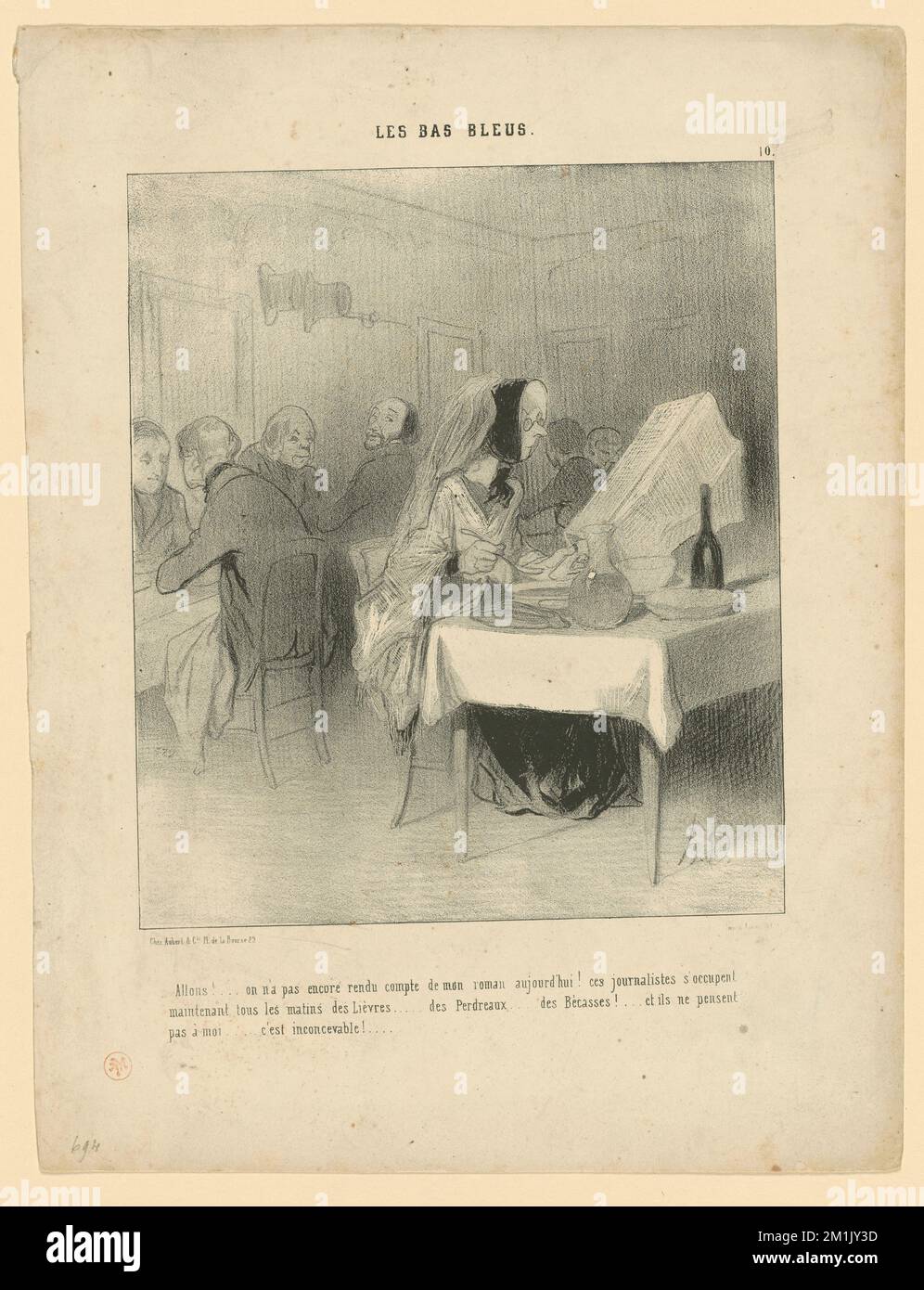 Allons! On n'a pas encore rendu compte de mon roman.... Honoré Daumier (1808-1879). Litografie Foto Stock