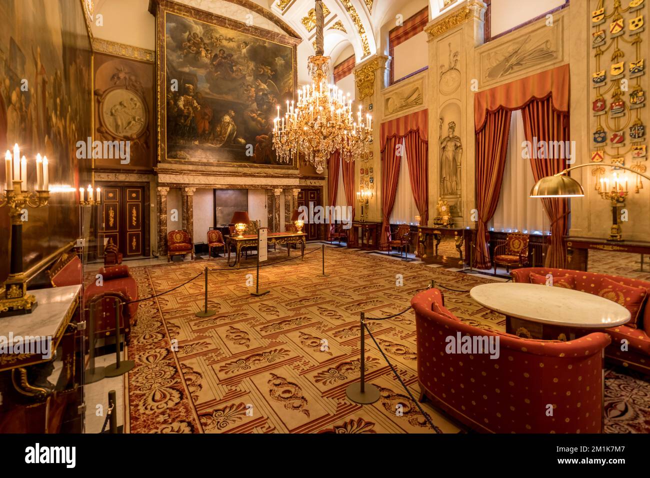 L'ufficio del re nel Palazzo reale di Amsterdam, Paesi Bassi Foto Stock