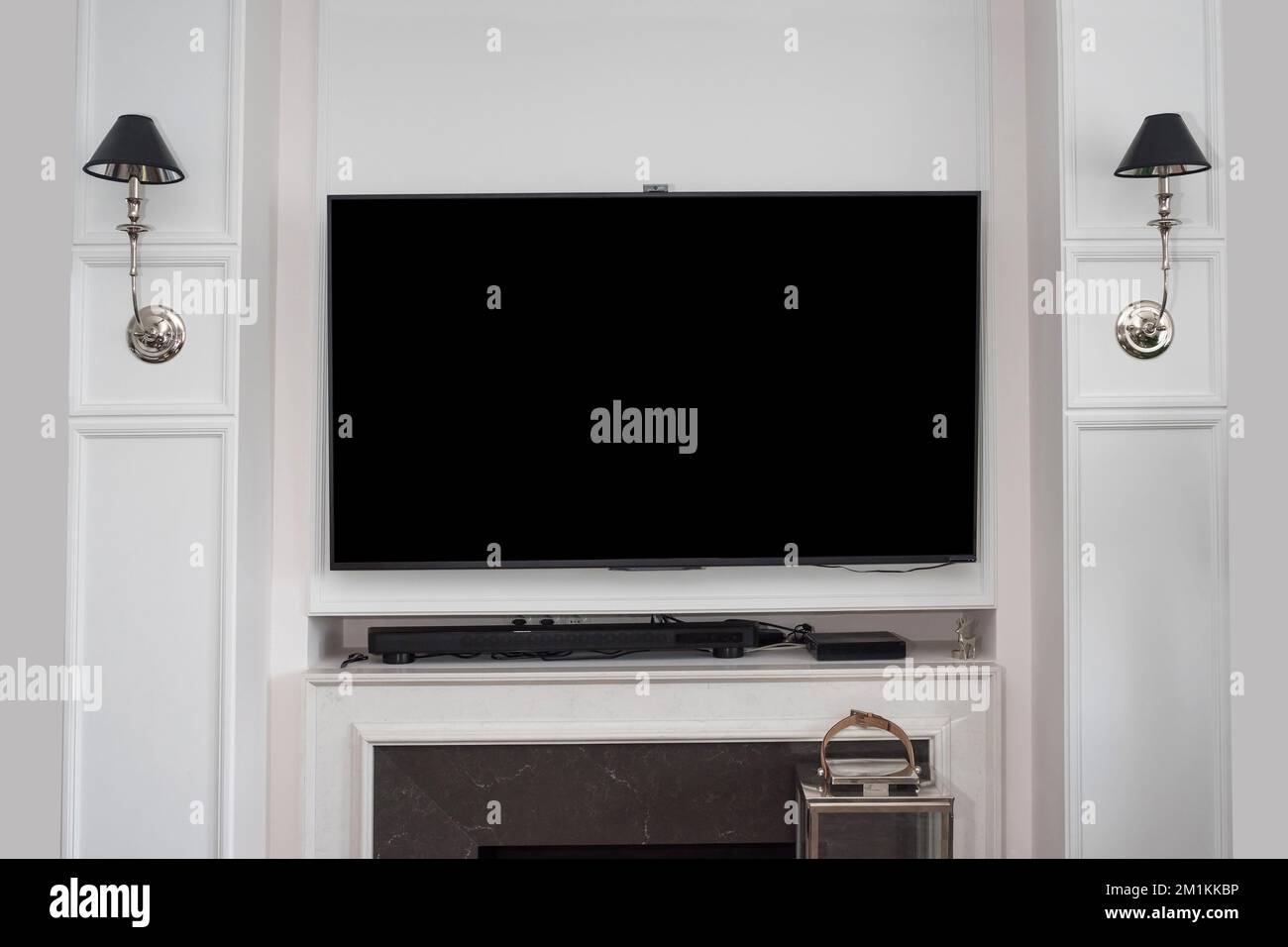 Moderno appartamento con home Theatre Foto Stock