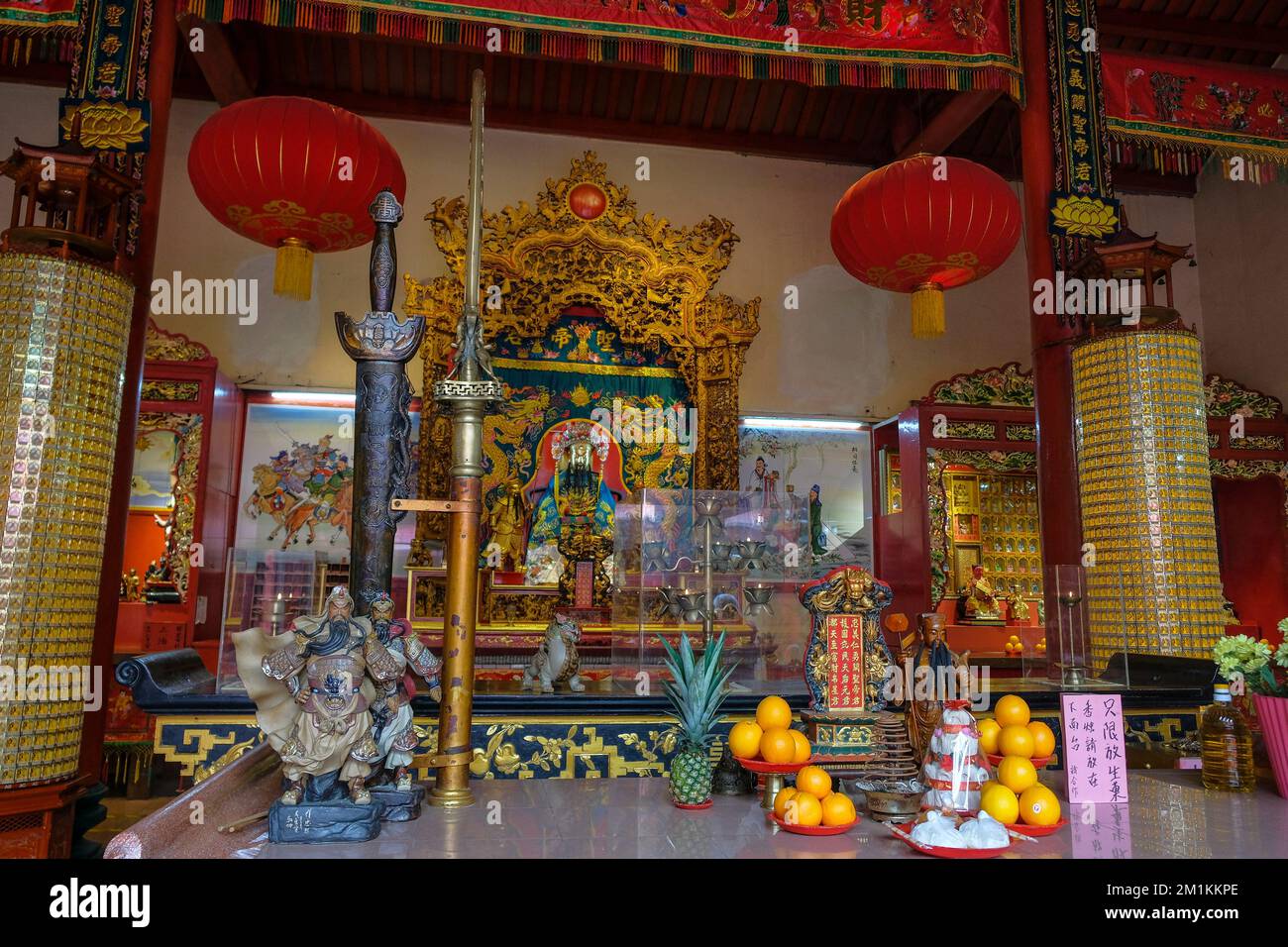 Kuala Lumpur, Malesia - 2022 ottobre: Il Tempio di Guandi è un tempio taoista situato vicino al mercato centrale il 29 ottobre 2022 a Kuala Lumpur. Foto Stock