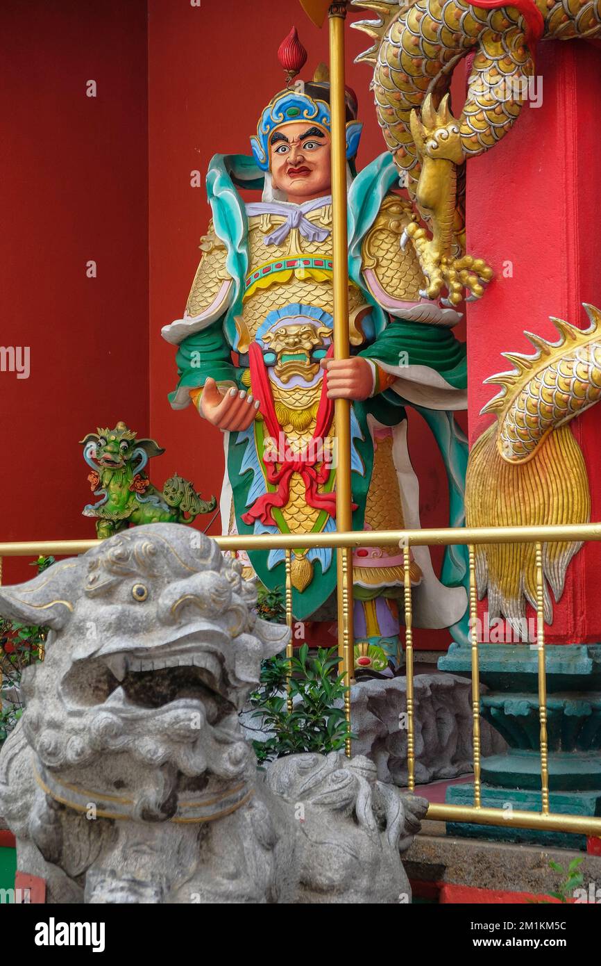Kuala Lumpur, Malesia - 2022 ottobre: Il Tempio di Guandi è un tempio taoista situato vicino al mercato centrale il 29 ottobre 2022 a Kuala Lumpur. Foto Stock
