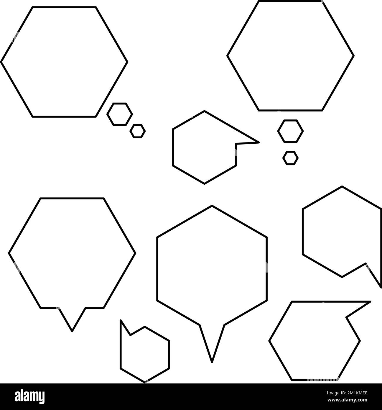 Gruppo di bolle vocali con contorno in vettore eps per qualsiasi disegno Illustrazione Vettoriale