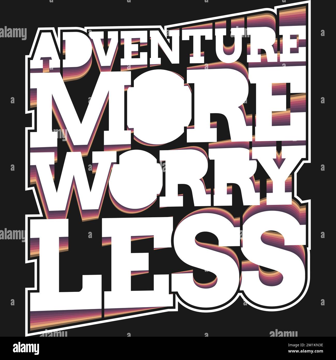 Avventura più preoccupazione di meno, Avventura e viaggio Tipografia Preventivo Design. Illustrazione Vettoriale