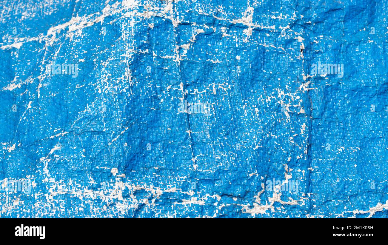 Borsa in plastica blu con texture a borsone Foto Stock