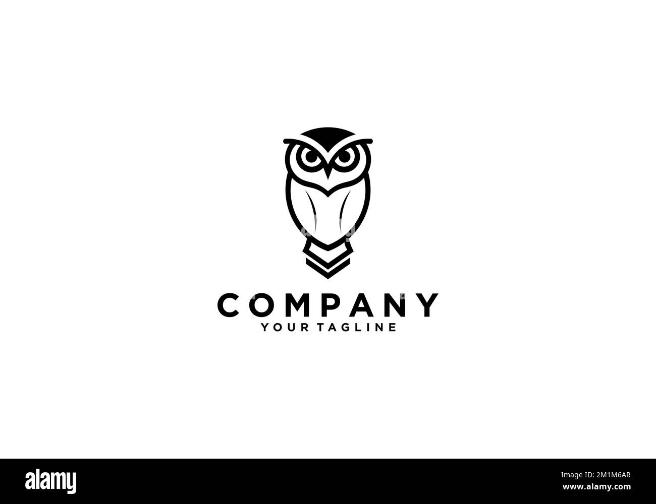 Un'icona vettoriale del modello di logo OWL su sfondo bianco Illustrazione Vettoriale