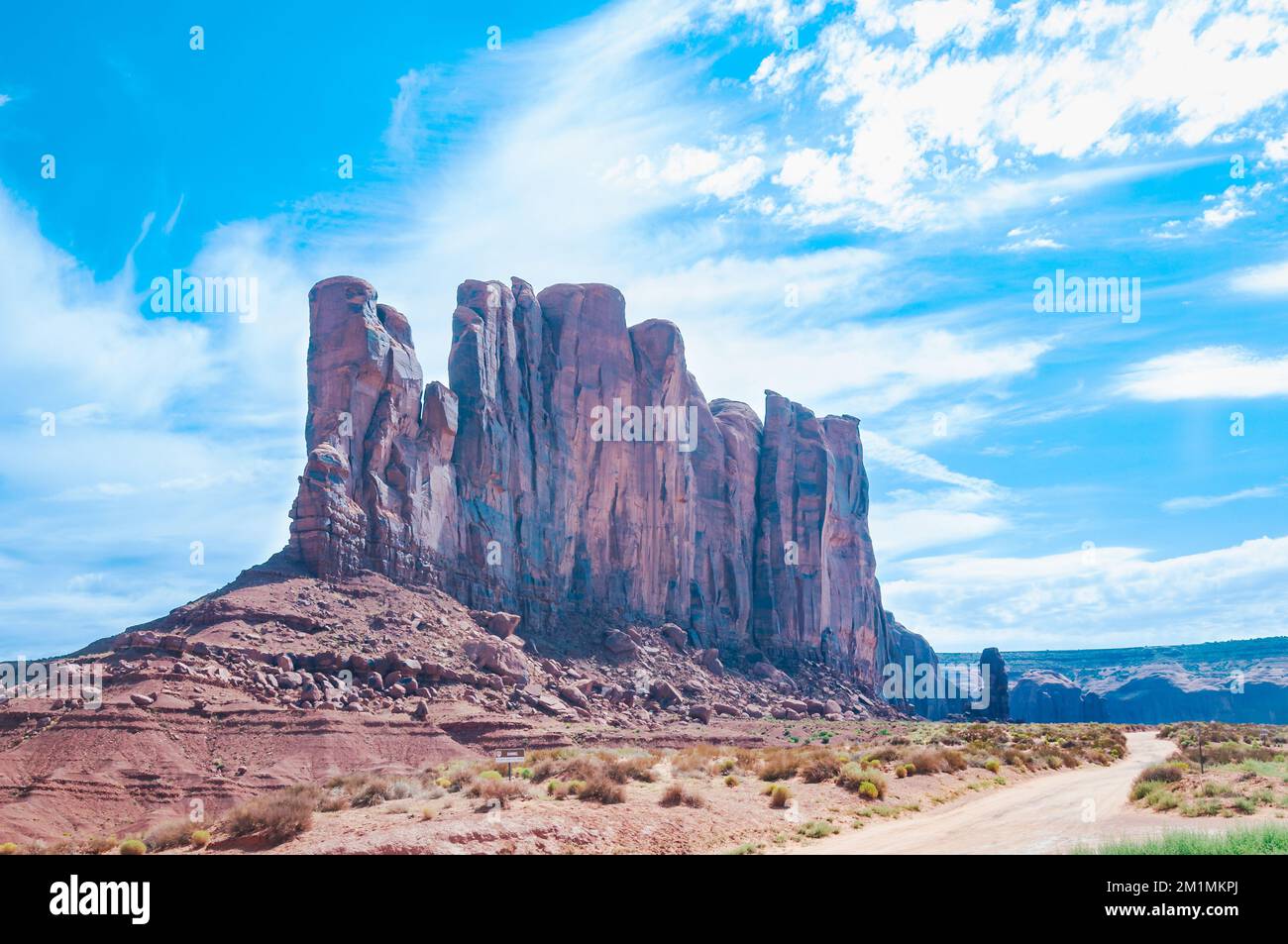 Vista di buttes e Mesa nella Monument Valley, Arizona, Utah Foto Stock