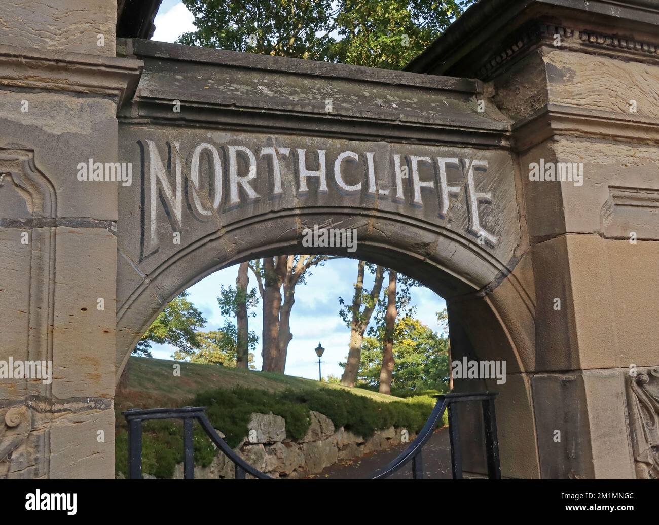 Ingresso alla Northcliffe House, Filey, North Yorkshire, Yorkshire, Inghilterra, Regno Unito, YO14 9BZ Foto Stock