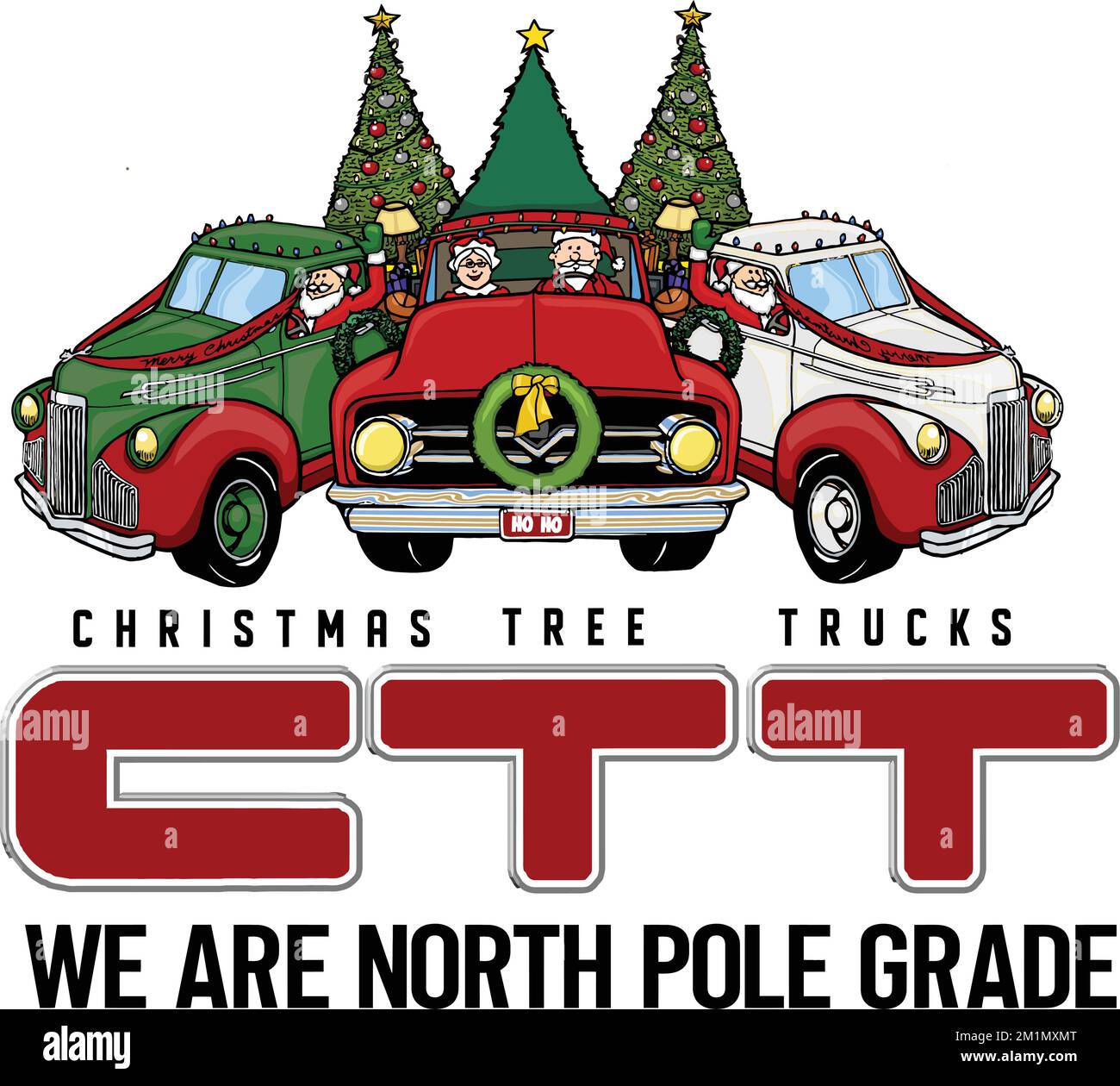 divertente natale classico camion cartone animato Illustrazione Vettoriale