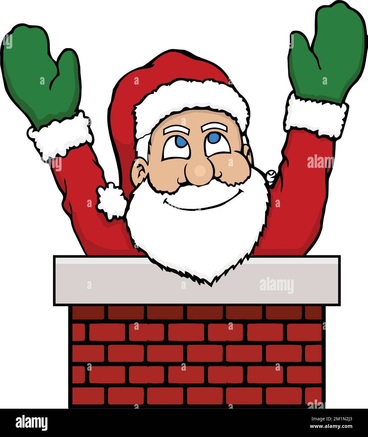 Babbo Natale che sventolava da una sciminiera di mattoni Illustrazione Vettoriale