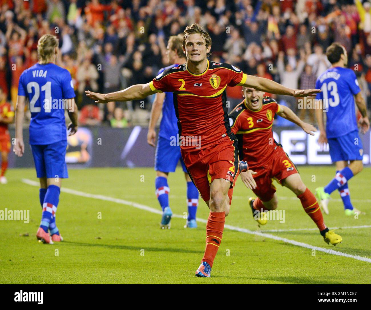 20120911 - BRUXELLES, BELGIO: Il belga Guillaume Gillet festeggia dopo aver  segnato il 1-1° gol durante la partita di qualificazione tra il Belgio Red  Devils e la Croazia, martedì 11 settembre 2012