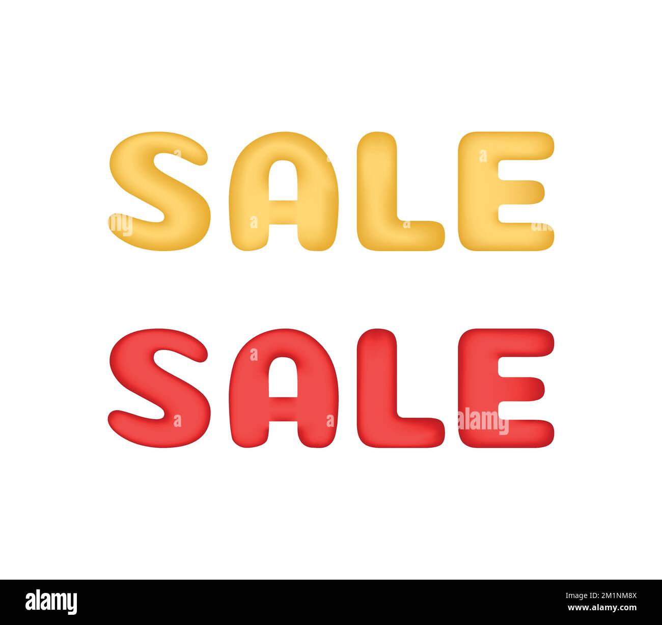 Testo vettoriale sale 3D. Isolato oro e rosso parola sale. Elementi di design tridimensionale alla moda per banner pubblicitari. Illustrazione Vettoriale