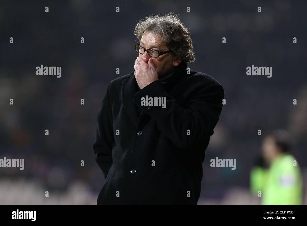 20130126 - ANVERSA, BELGIO: Jacky Mathijssen, allenatore capo di Beerschot, nella foto durante la partita della Jupiler Pro League tra Beerschot AC e RAEC Mons, ad Anversa, sabato 26 gennaio 2013, il giorno 24 del campionato di calcio belga. FOTO DI BELGA MARC GOYVAERTS Foto Stock