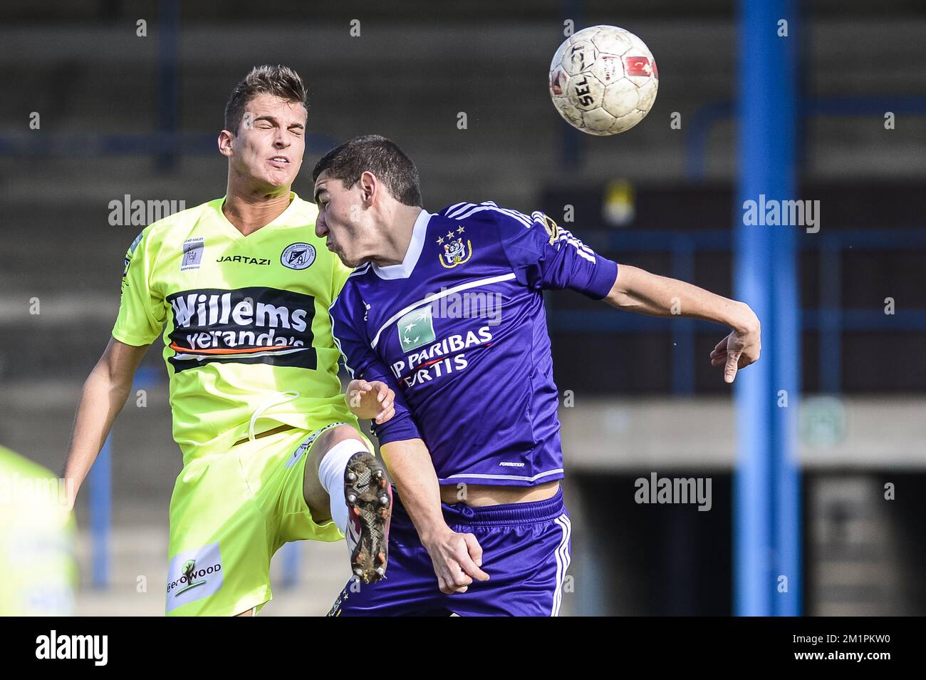 20130306 - AALST, BELGIO: Michael Heylen di Anderlecht in azione durante una partita di Under 21 tra Aalst e Anderlecht, mercoledì 06 marzo 2013, ad Aalst. FOTO DI BELGA LAURIE DIEFFEMBACQ Foto Stock