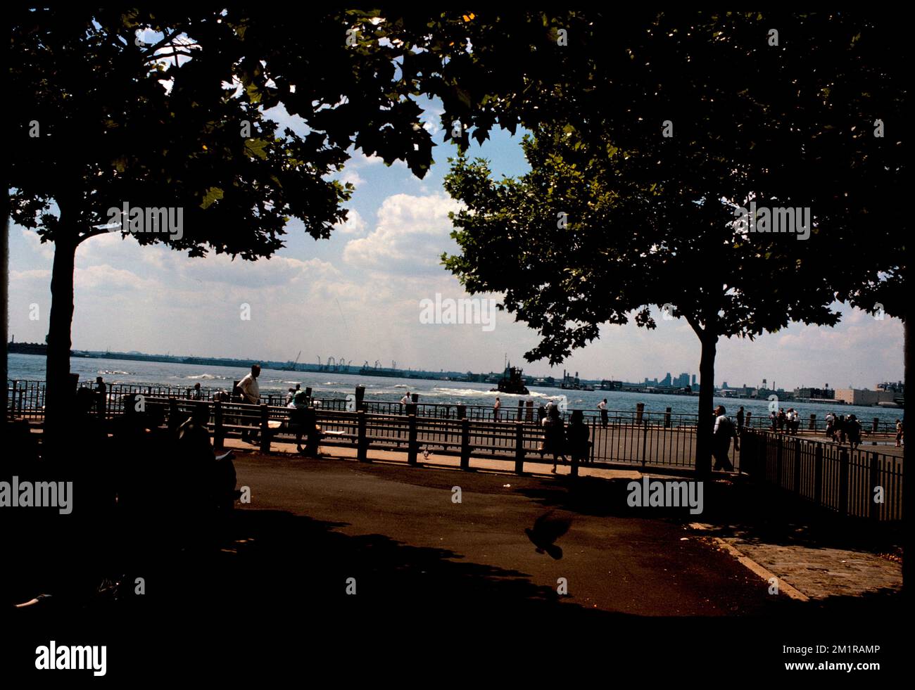 Battery Park, Manhattan, New York, Parchi. Collezione Edmund L. Mitchell Foto Stock