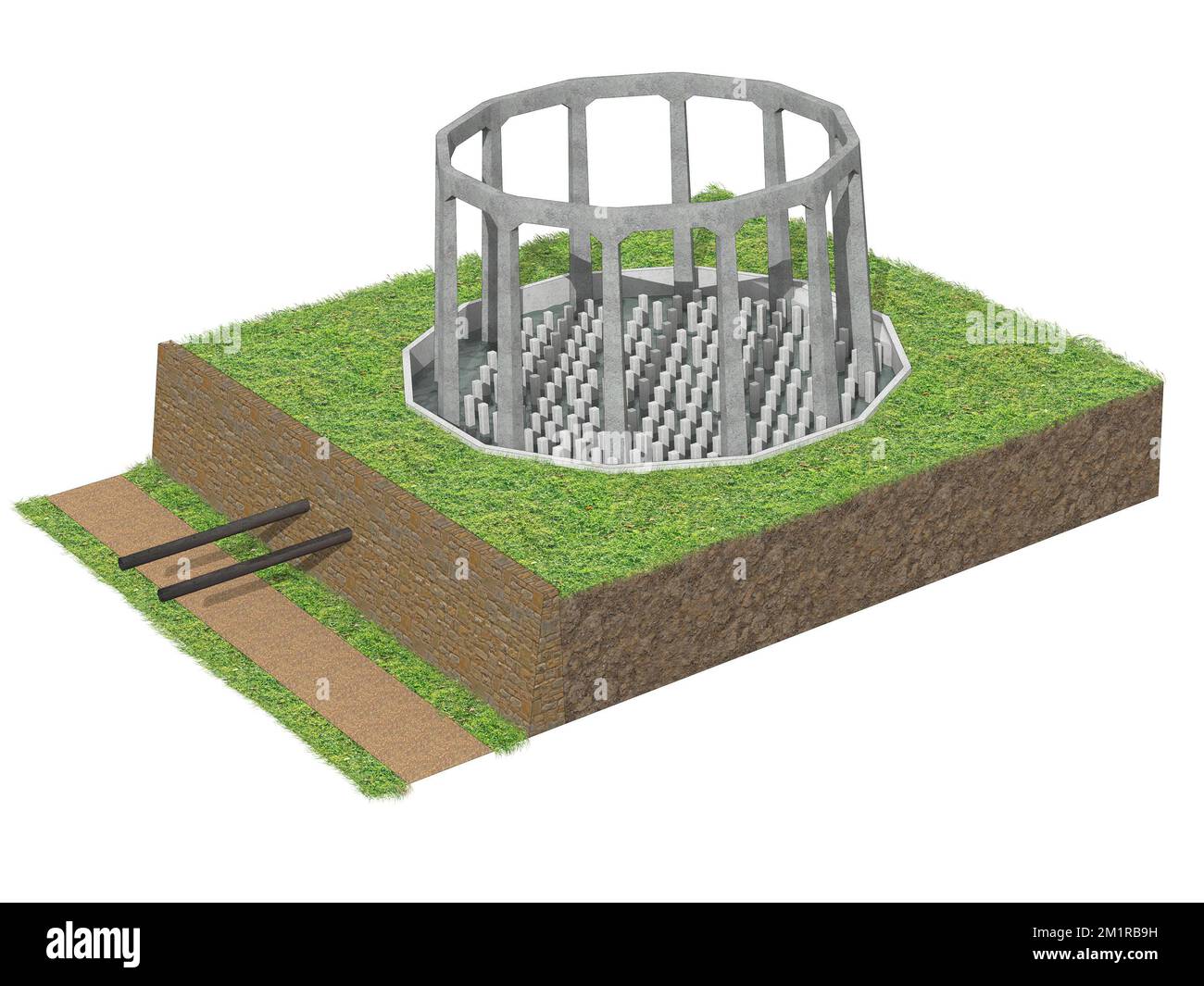 Base della torre di raffreddamento a Molke, Polonia Foto Stock