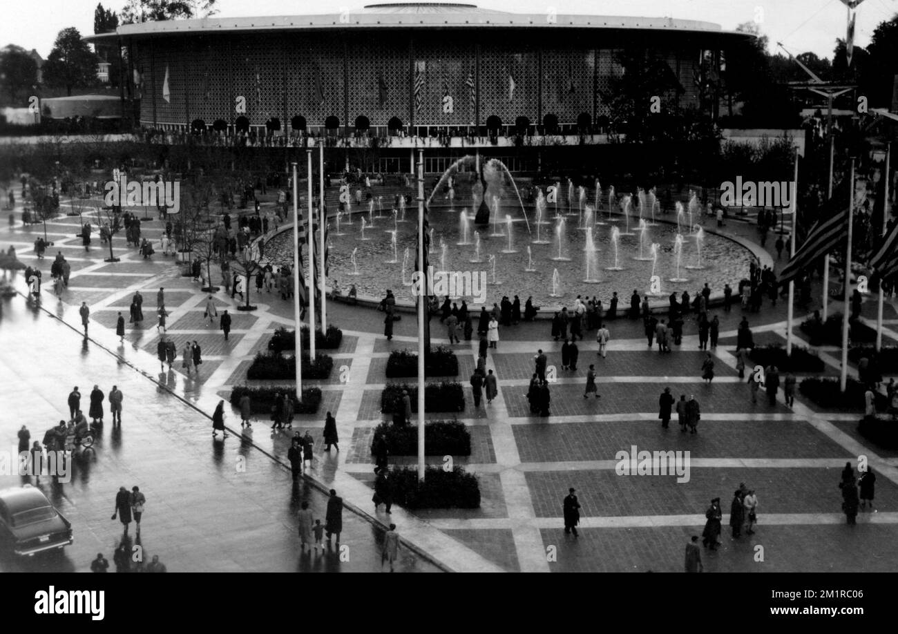 Esposizione mondiale 'Expo 58' a Bruxelles (1958) dal 17 aprile al 19 ottobre 1958 si è svolta l'Expo 58, nota anche come Fiera mondiale di Bruxelles. Fu la prima grande fiera mondiale dopo la seconda guerra mondiale Foto Stock