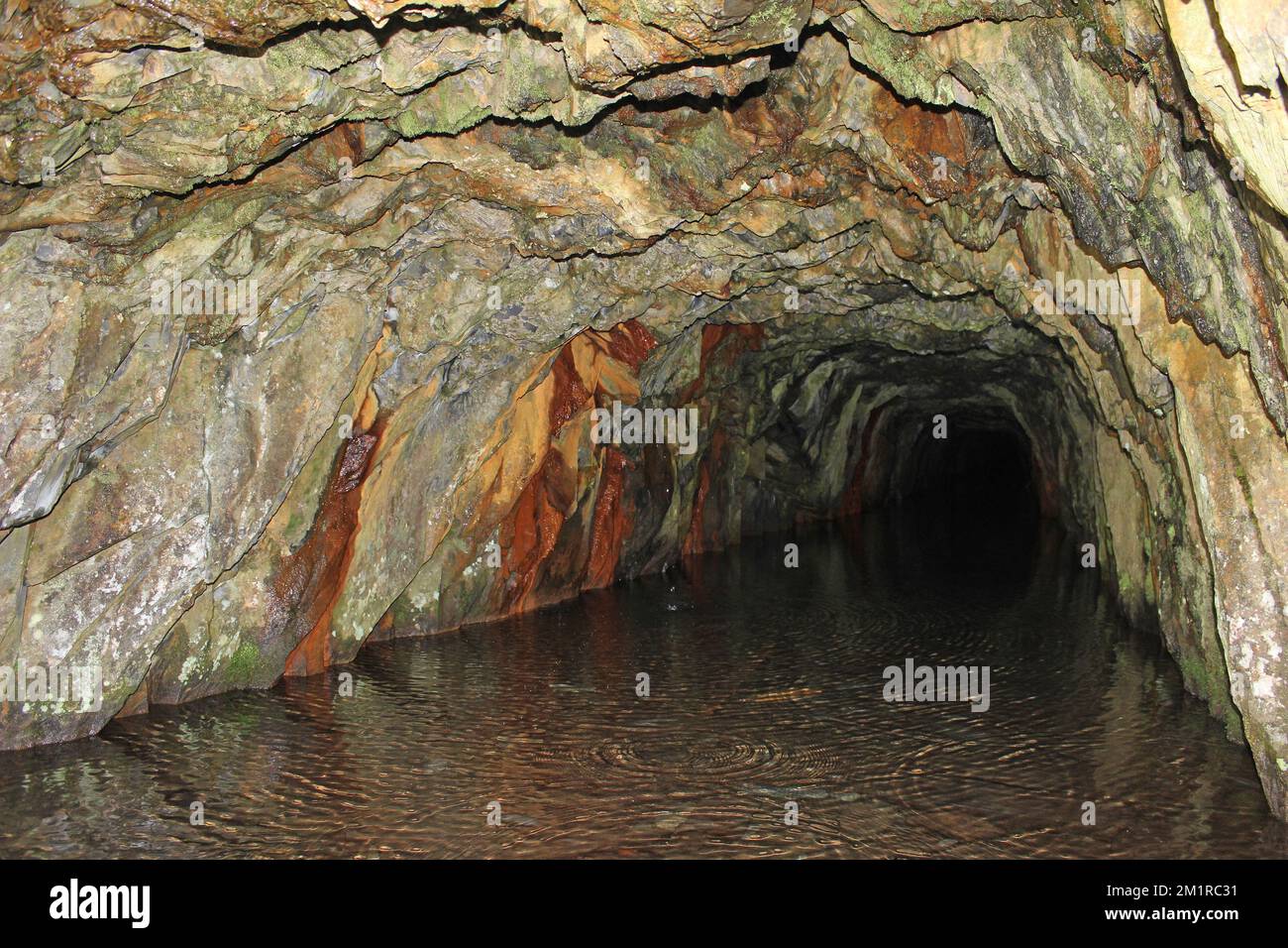 Miniera di Adit, miniera di Cwmorthin, Snowdonia, Galles Foto Stock