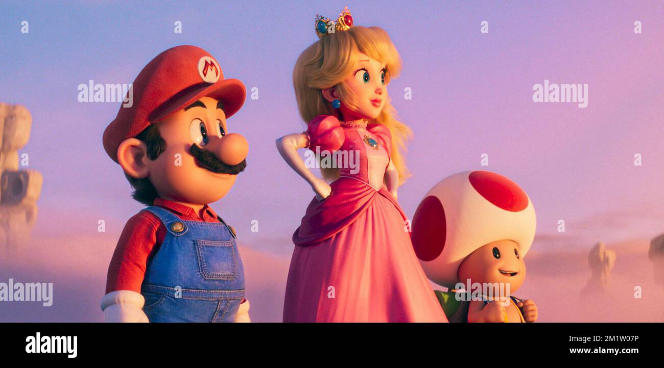 Il film di Super Mario Bros Mario, Principessa Peach, Toad Foto Stock