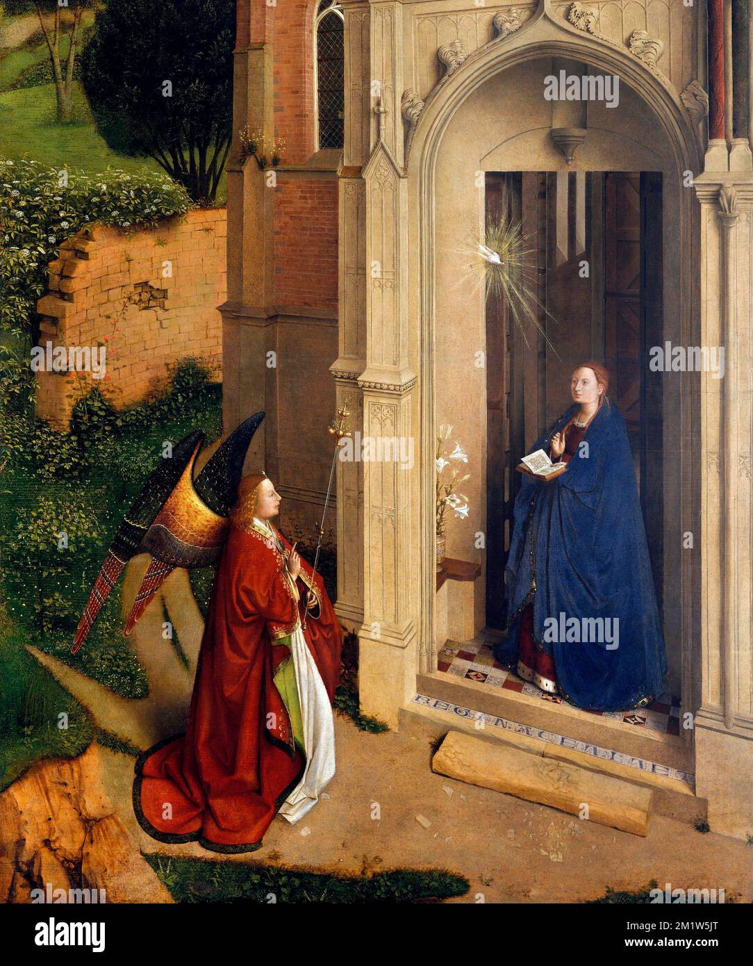 Petrus Christus (1425-1476) 'l'Annunciazione', olio su pannello di legno, circa 1450 Foto Stock