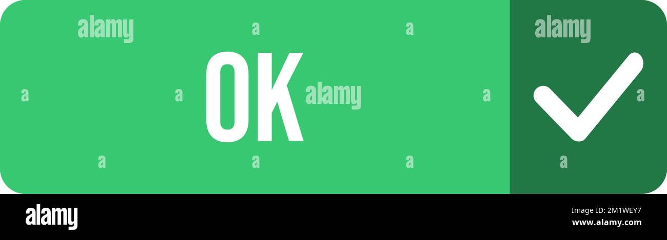 Pulsante Accetta. Pulsante di conferma verde. Illustrazione Vettoriale