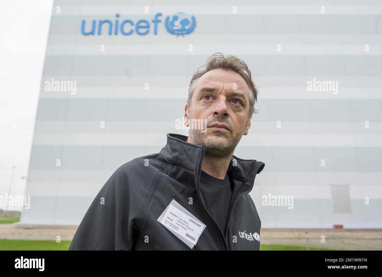 20141024 - COPENAGHEN, DANIMARCA: L'ambasciatore belga dell'Unicef Tom Waes ha fatto la foto durante una visita al centro della divisione di approvvigionamento dell'Unicef a Copenaghen, Danimarca, venerdì 24 ottobre 2014. BELGA FOTO FILIP DE SMET Foto Stock