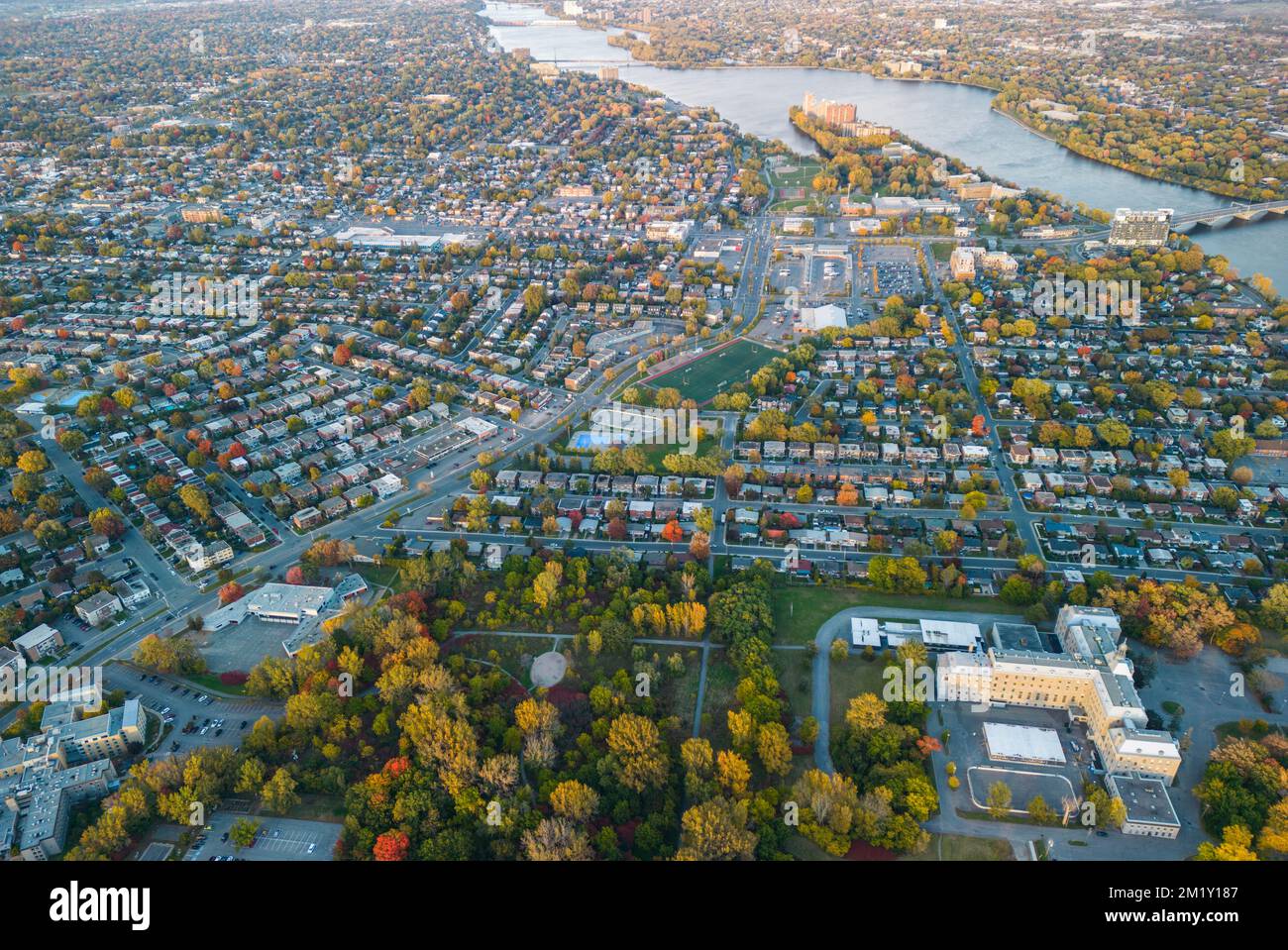 Veduta aerea della città di Laval in Quebec, Canada Foto Stock