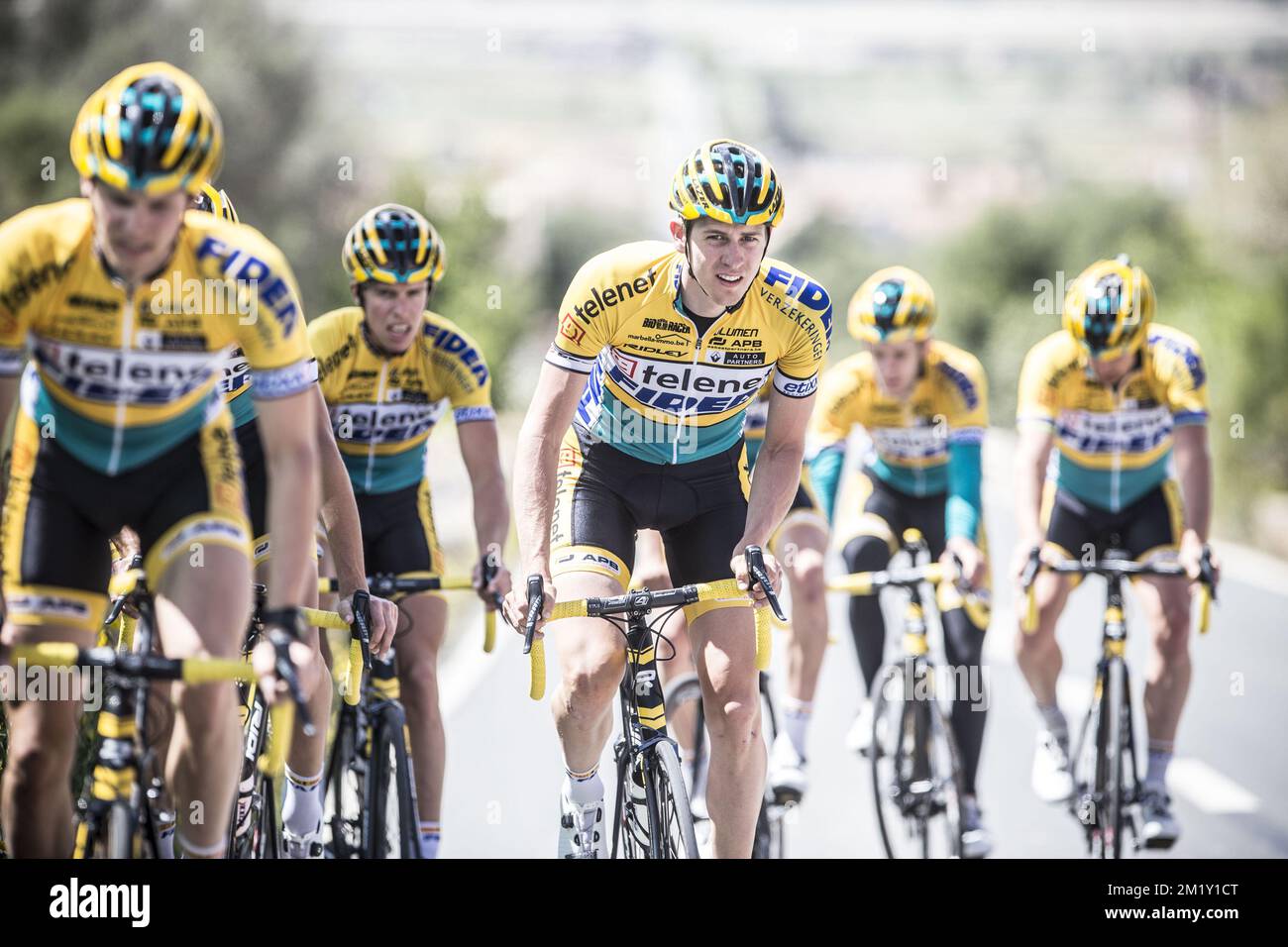 20150427 Palma De Mallorca Spagna Stage training Telenet Fidea Ciclismo team paesaggio paesaggio tipico insieme equipe ploeg Aerts pict FRANK ABBELOOS Foto Stock