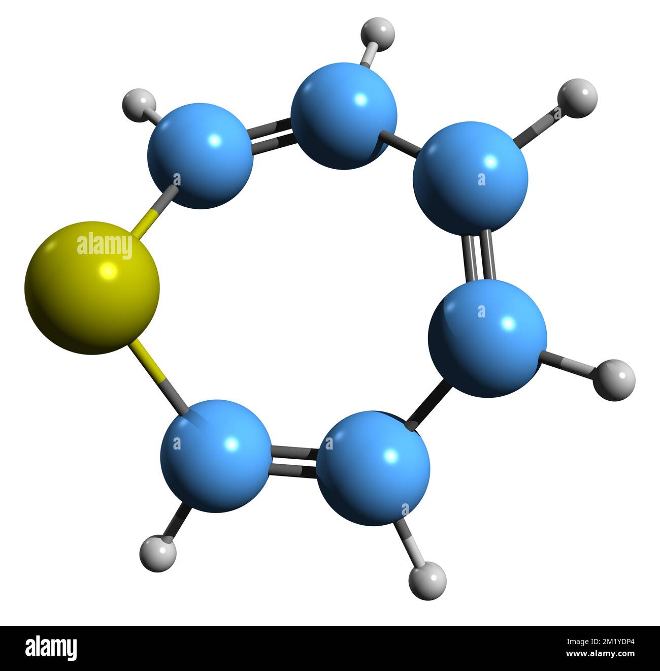 3D immagine della formula scheletrica della tiepina - struttura chimica molecolare della tiepina isolata su sfondo bianco Foto Stock