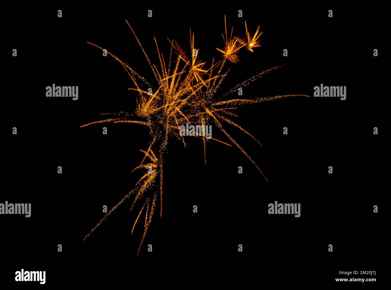 Fuochi d'artificio, luci d'oro Foto Stock