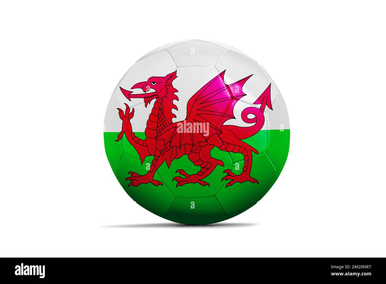 Palloni da calcio con il team bandiere, calcio Euro 2016. Gruppo B, Galles - percorso di clipping Foto Stock