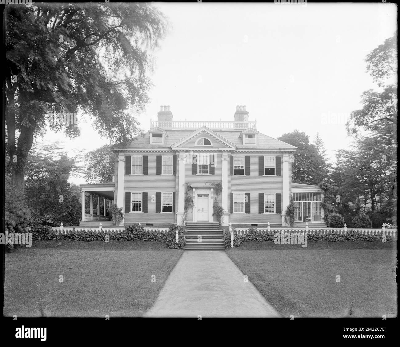 Cambridge, Longfellow House , Houses, Longfellow, Henry Wadsworth, 1807-1882. Frank Cousins Collezione di negativi in lastra di vetro Foto Stock